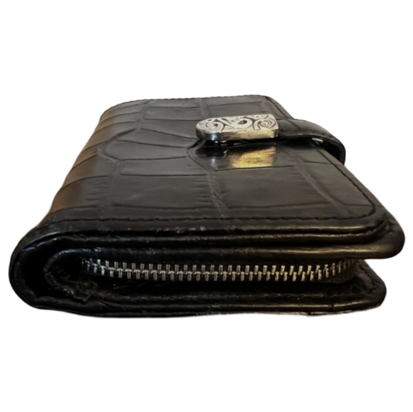 Brighton Black Croc-Embossed Women's Wallet - Picture 5 of 11